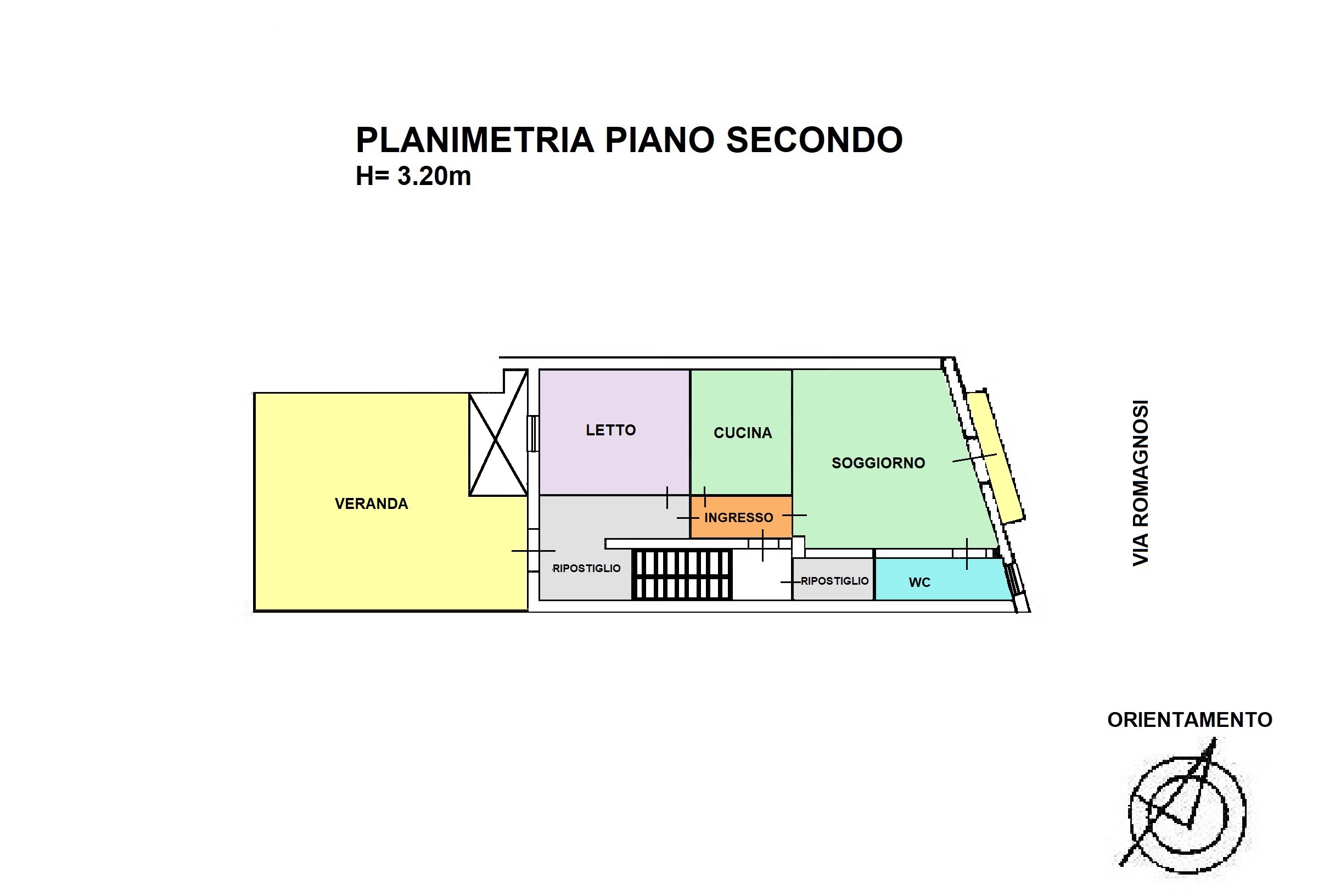 PLANIMETRIA PIANO SECONDO MQ 75 + VERANDA MQ 43